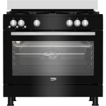 Beko Free Standing Gas Cooker - 90 cm - Gas Grill - Cooling And Cooking Fan - Turkey - GGR 15115 DX NBE (Black)