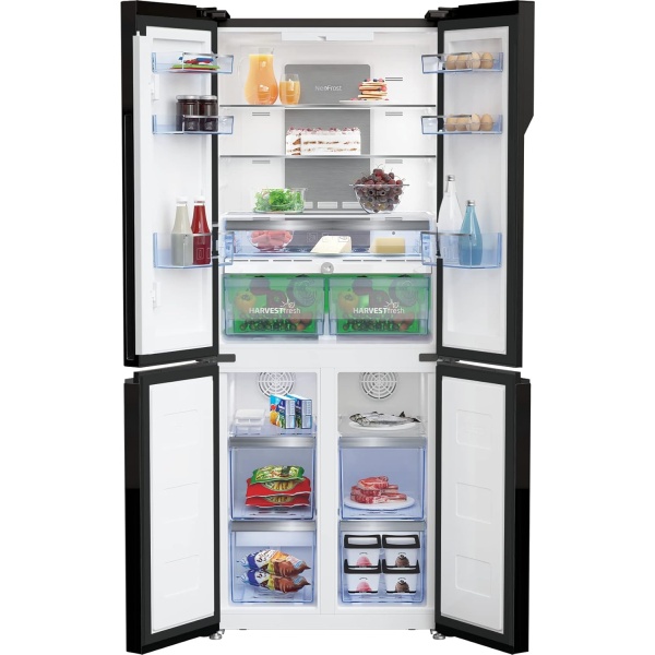 BEKO REFRIGERATOR SIDE BY SIDE 450 LITER NO FROST 4 DOORS DIGITAL BLACK GNE480E20ZBH - Image 3