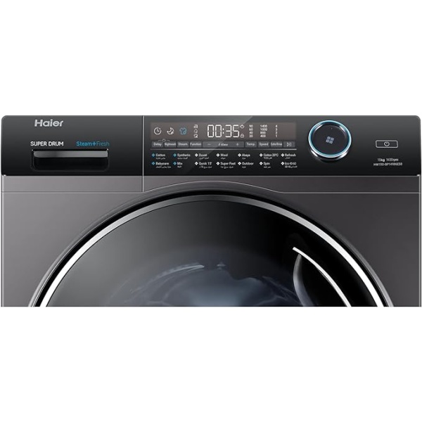 Haier 15 KG Front Loading Washing Machine, Steam, inverter Motor, Dark Silver - HW150-BP14986ES8 - Image 3