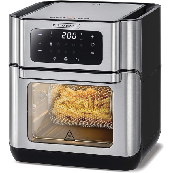Black+Decker Digital Air Fryer Oven 12L Silver Aof100-B5-2 YEARS WARRANTY - Image 2
