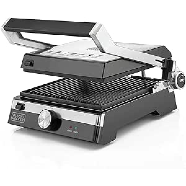 Black & Decker Electric Grill, 2000 Watt,Black + Silver - CG2000-2 YEARS WARRANTY