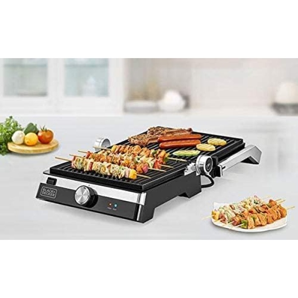 Black & Decker Electric Grill, 2000 Watt,Black + Silver - CG2000-2 YEARS WARRANTY - Image 4