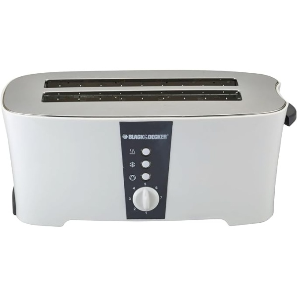 Black & Decker 4 Slice Long Cool Touch Toaster, White - Et124-B5, 2 YEARS WARRANTY Metal Material- - Image 3