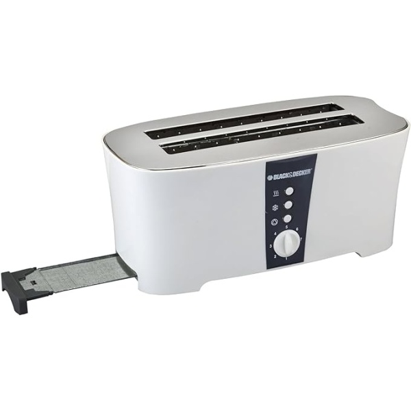 Black & Decker 4 Slice Long Cool Touch Toaster, White - Et124-B5, 2 YEARS WARRANTY Metal Material- - Image 2