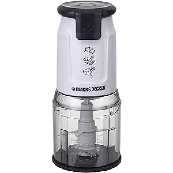 Black & Decker 500W 500ml Vertical Dual Blade Chopper with Extra Jar, White - FC300-B5- 2 YEARS WARRANTY