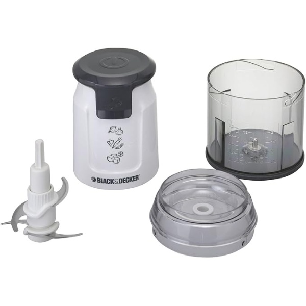Black & Decker 500W 500ml Vertical Dual Blade Chopper with Extra Jar, White - FC300-B5- 2 YEARS WARRANTY - Image 2