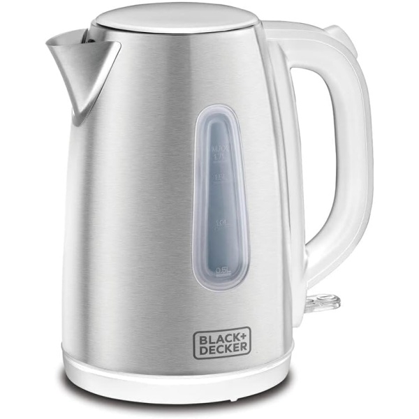 Black & Decker 2200W 1.7L Cordless Electric Kettle With Water-Level Indicator, Removable Filter, Auto Shut-Off And Stainless Steel Body, Perfect for Warm Beverages JC454-B5