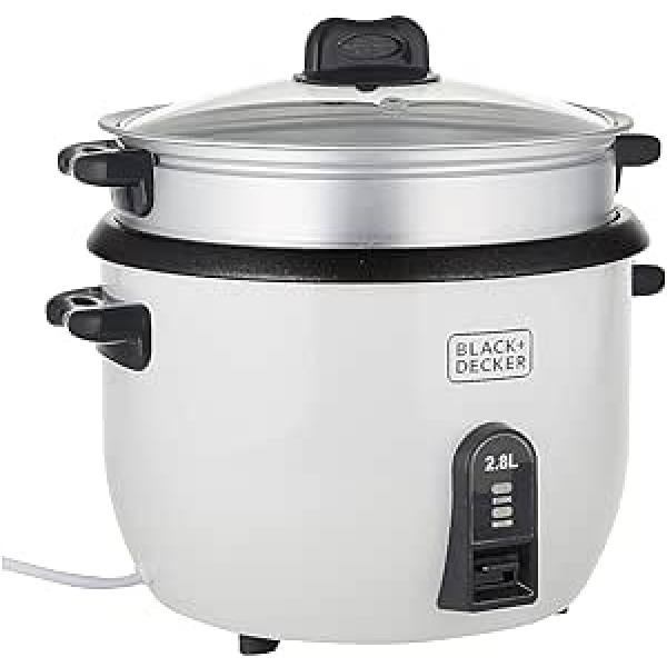 بلاك اند ديكر ماكينة طبخ الرز م RC2850-B5- سعة 2.8 لتر، ابيض