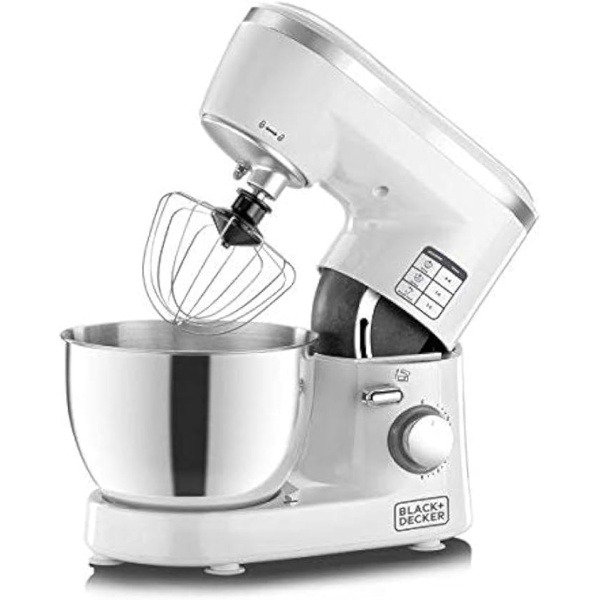 Black & Decker 1000W Stand Mixer, White/Silver - Sm1000-B5, Mixed Material-2 YEARS WARRANTY - Image 6