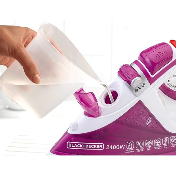 Black & Decker 2400W Steam Iron With Ceramic Soleplate, Blue - X2150-B5 - Image 5