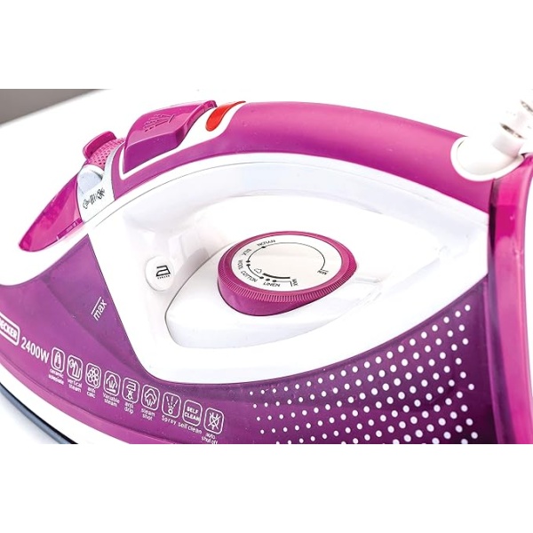 Black & Decker 2400W Steam Iron With Ceramic Soleplate, Blue - X2150-B5 - Image 4