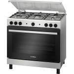 BOSCH Gas cooker Series 2, 90 * 60 cm, 5 Burners, Stainless Steel, 125 l Oven, Silver- HGV1F0U50S