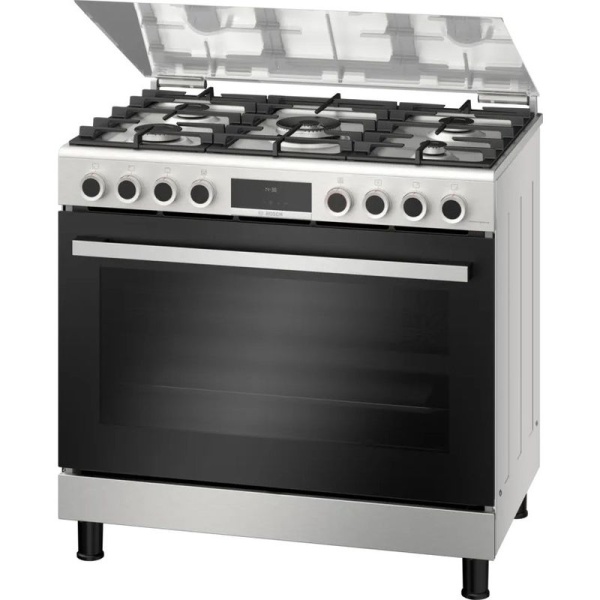 BOSCH COOKER 90 * 60 CM 5 BURNERS STAINLESS STEEL WITH GRILL HGX5G7W59S