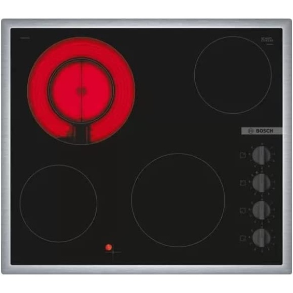 Bosch Series 2 Built-In Electric Hob, 4 Burners, 60 cm, Black - PKF645CA2E