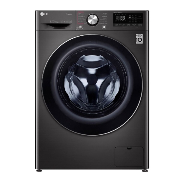 LG F4R5VGG2E Steam Washing Machine with Dryer, 9 Kilograms - Black Steel