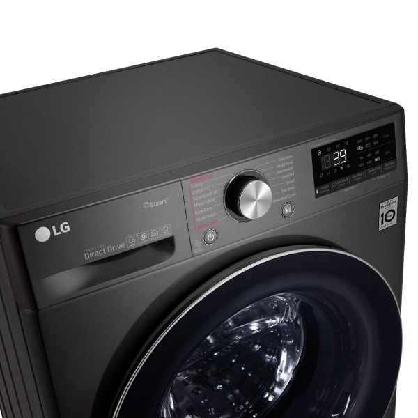 LG F4R5VGG2E Steam Washing Machine with Dryer, 9 Kilograms - Black Steel - Image 4