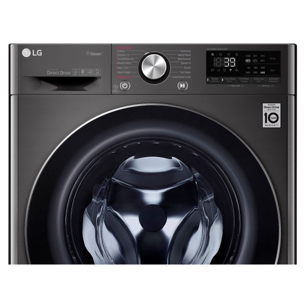 LG F4R5VGG2E Steam Washing Machine with Dryer, 9 Kilograms - Black Steel - Image 3