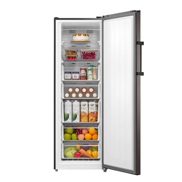 Toshiba Upright Digital Deep Freezer, No Frost, 238 Liters, 7 Drawers, Morandi Grey - GR-RU312WE-DMN06 - Image 3