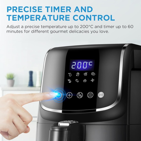 Midea Digital Air Fryer, 4 Liter, 1500 Watt, Black - MF-CN40D2 - Image 4