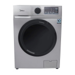 Midea Digital Front Load Full Automatic Washing Machine With Inverter Technology, 8 kg, Silver - MFN09W80B/S