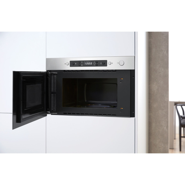 WHIRLPOOL BUILT-IN MICROWAVE 60 CM 22 LITER WITH GRILL INOX AMW 498 IX - Image 3