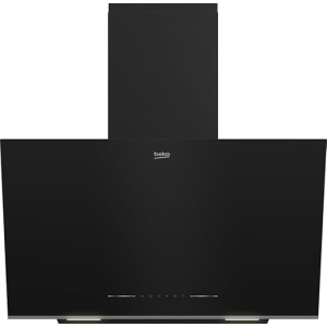 Beko Decorative Hood 60 CM, Touch control, 3 Speed Levels, Carbon Filter, Black Glass - BHCA66641BFBHSE (internal and extrnal recycle)