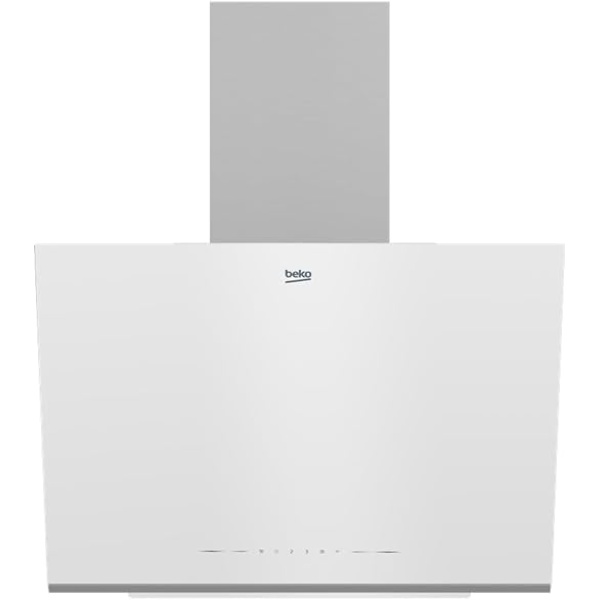 Beko Built-in Decorative Hood - 60 CM - White Glass - Chimney - Angeled - BHCA66741BWHSE