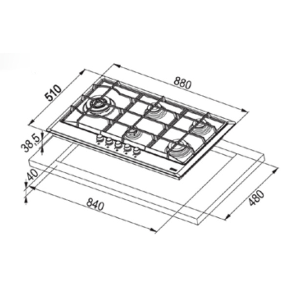 FRANKE  Built In Gas Hob 90 cm 5 Burners Stainless Steel – FHM 905 4G LTC XS C - Image 2