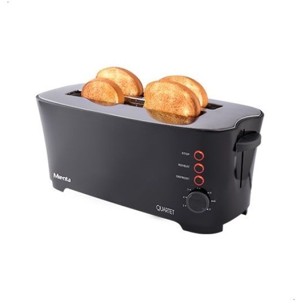 Mienta TO21509A Toaster with 4 Slots, 1350 Watt, Black - Image 2