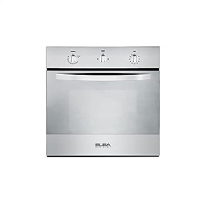 Elba Gas oven 60 cm, Stainless steel color 4 function, ،54 liters, stainless keys for setting heat and function, electronic timer ,inner fan, Cooling Fan,Full safety.