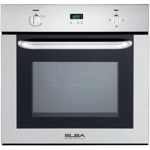 Elba Gas oven 60 cm, Stainless steel color 5 function, 54 liters, stainless keys for setting heat and function, electronic timer ,inner fan, Cooling Fan, full safety.512-731X