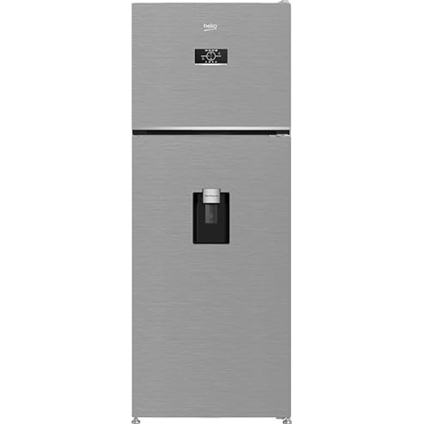 Beko 477 Liters Refrigerator - Double Doors - Harvest Fresh - Inverter Motor - Water Dispenser - Digital Control - B3RDNE500LDXB (Brushed Silver)