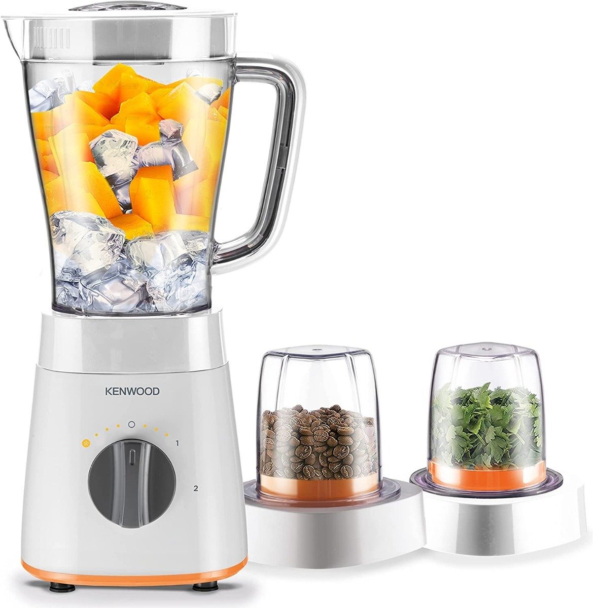 خلاط كينوود بـ 2 مطحنة، 500 وات، 1.5 لتر، ابيض - BLP15.360WH - الصورة 2