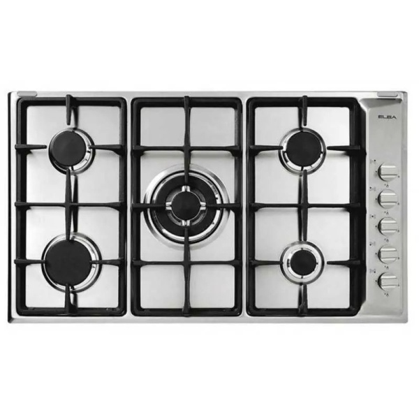 Elba Gas Hob 90 cm 5 Burners Cast Iron Stainless E90-541XC