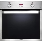 Elba Gas oven 60 cm, Stainless steel color 5 function, 54 liters, stainless keys for setting heat and function, electronic timer, inner fan, Cooling Fan, full safety. ELIO 731