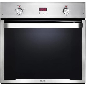 Elba Gas oven 60 cm, Stainless steel color 5 function, 54 liters, stainless keys for setting heat and function, electronic timer, inner fan, Cooling Fan, full safety. ELIO 731