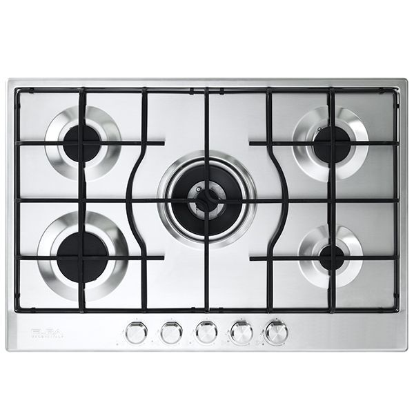 Elba Elio Lite Gas Built-In Hob, 5 Burners, Stainless Steel- ELIO 75-545 L