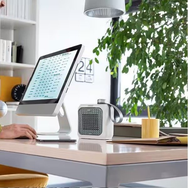 ⁦دفاية بمروحة ديلونجي Capsule Desk، بقوة 360 وات، اخضر - HFX10B03.GR⁩ - الصورة ⁦5⁩