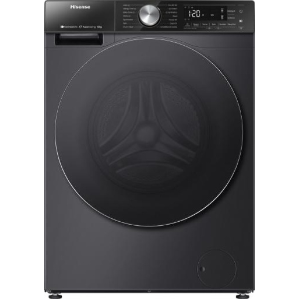 Front Load Full Automatic Washing Machine With Dryer, 12 kg, Inverter Motor, Black- BY RAYA