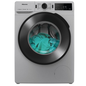 Hisense Front Load Full Automatic Washing Machine With Inverter Technology, 7 kg, Silver - WF3V7042BSSEG- BY RAYA