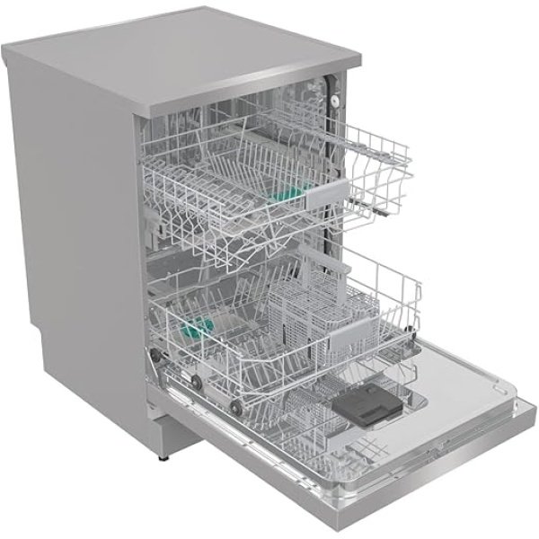 Gorenje Freestanding dishwasher, 14 place settings, Number of baskets: 2, Self-cleaning filter,Total dry automatic door opening - Stainless Steel - GS642D61X - Image 3