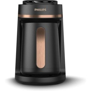 Philips Turkish Coffee Maker Series 5000-735W, 4 cups capacity, Slow brew function, Ready indicator, Automatic shut-off, Black and bronze - HDA150/60 - 2 years warranty from Raya