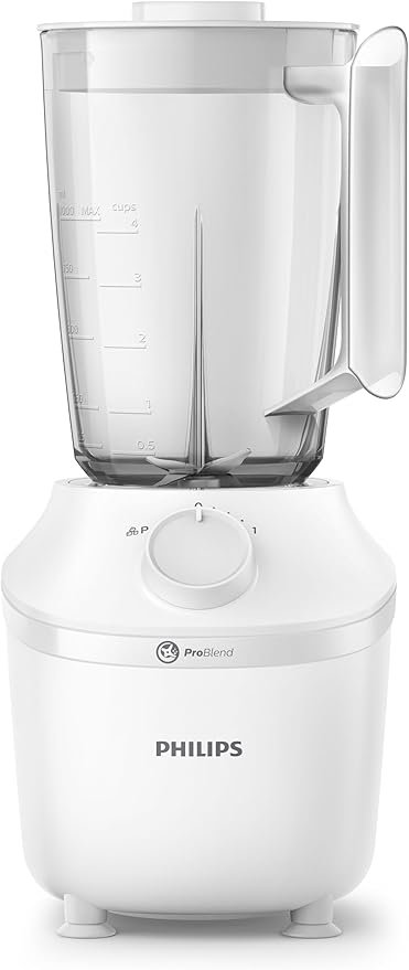 Philips Blender - 450W, Plastic, 1L Capacity, 4 Star Blade Mill included, ProBlend System For Crushing Ice, White - HR2041/16