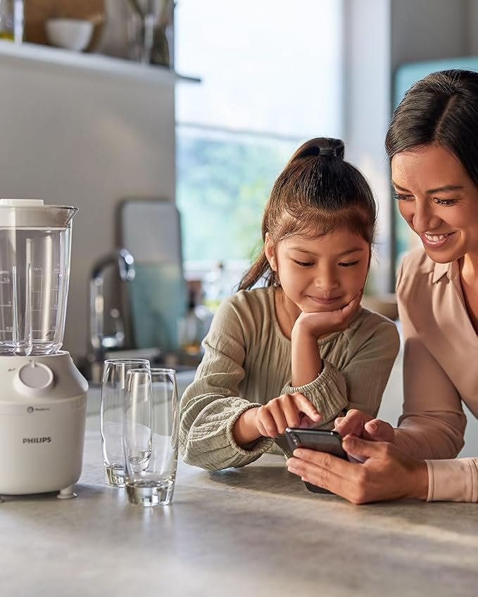 Philips Blender - 450W, Plastic, 1L Capacity, 4 Star Blade Mill included, ProBlend System For Crushing Ice, White - HR2041/16 - Image 5