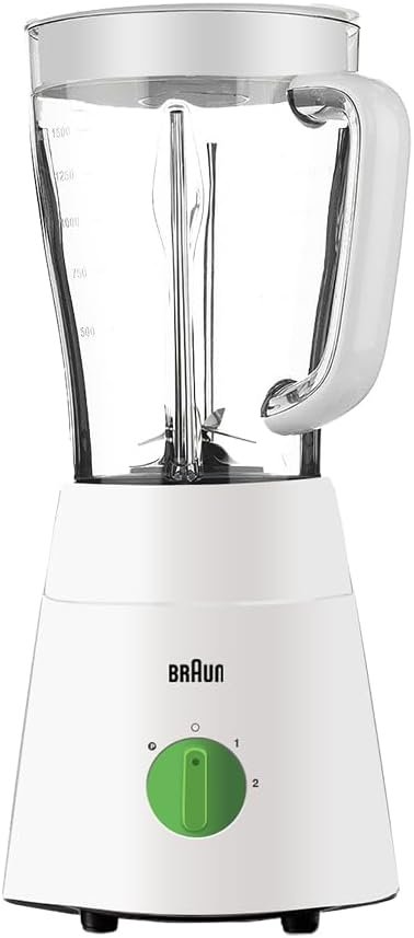 Braun 3-in-1 Jug Blender With 4 Blades Sytem, 500 Watts, 1.75L Maximum, 1.5L Working Capacity, With Chopper attachement, Grinder attachement, JB0123WH - Image 2