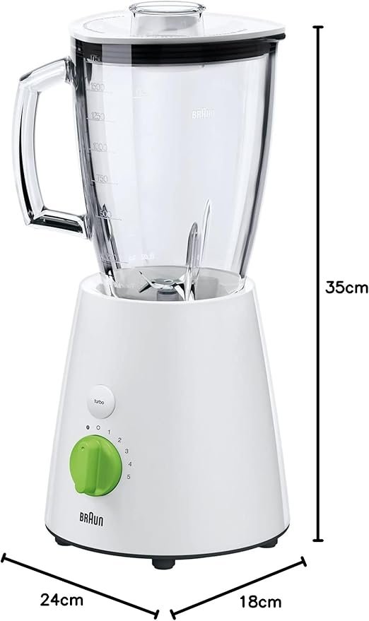 Braun JB3060 Tribute Collection Blender with Glass Jug, 800 Watts - White- 2 years warranty from raya - Image 2