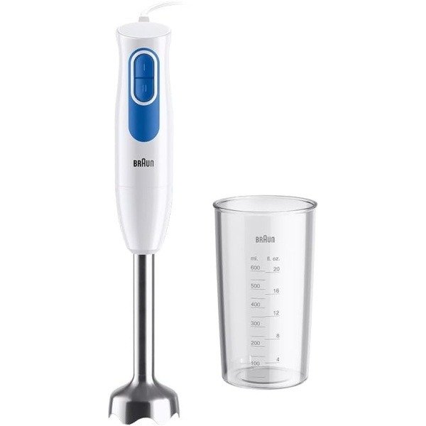 Braun MultiQuick Hand Blender with Easy 2-Speed Control and 600ml BPA-Free Beaker – MQ20001MWH