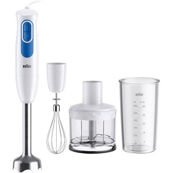 Braun MultiQuick 2 MQ20236MWH hand blender  chopper with 500 ml and whisk, 600 W, white