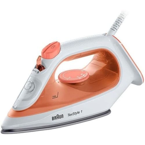 Braun SI1009OR - TexStyle 1 Steam Iron, 1900 Watts, Non-stick Soleplate, 50% Energy Saving - Orange,