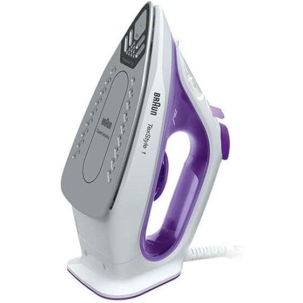Braun TexStyle 1 Steam Iron with SuperCeramic Coated Sole, , Eco Mode, 220ml, 2000W, SI 1080 VI, White, Violet - Image 2